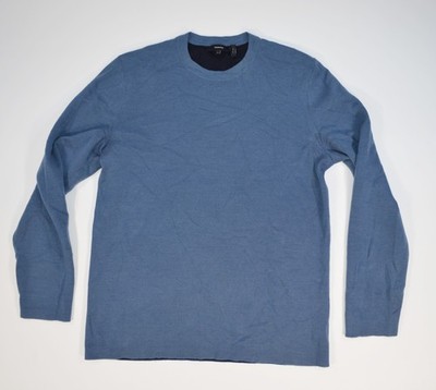Theory Merino Wool Blend Detroe Blue Pullover Lightweight Crewneck Sweater M