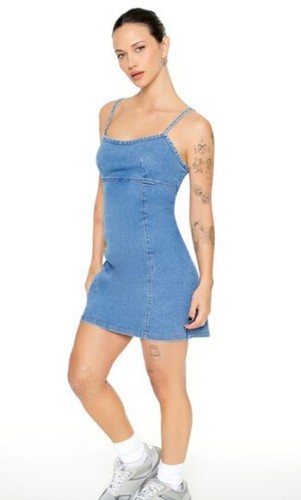 Women's Forever 21 Blue Bodycon Cami Mini Dress Size XL - Picture 4 of 14