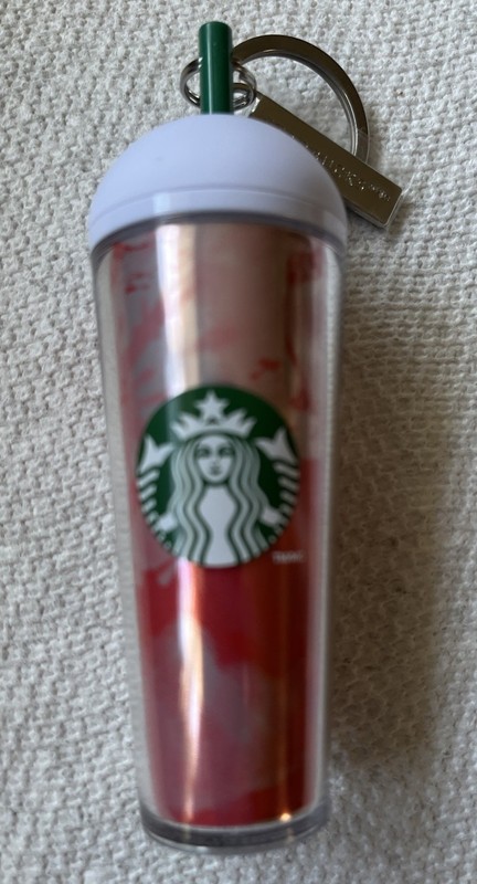 2025 Starbucks Surprise Cold Cup Strawberry Frappuccino Keychain
