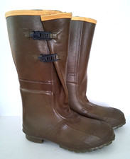 Vtg 90s LaCrosse 2-Buckle Rubber Boots Mens 11 Green 16" FG Shank USA Made