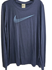 Boys Youth Nike Shirt NEW Long Sleeve Navy Blue Size Small