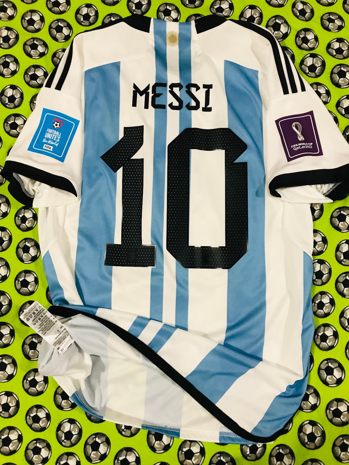 NEW Adidas Argentina Home Soccer Jersey World Cup Final 2022 Lionel Messi L