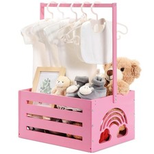 Wooden Baby Shower Crate Closet Baby Shower Gifts Basket Storage Crate Hamper...
