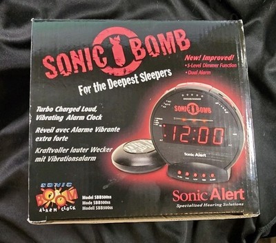 Sonic Bomb SBB500SS Extra Loud Vibrating Alarm Clock NEW Complete In Box Tested