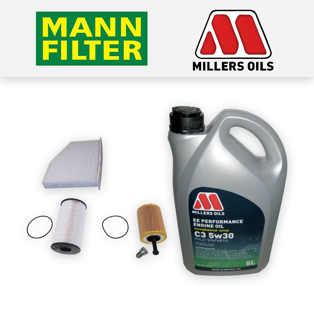Audi A3 8P 1.9 TDI 2005-2009 Service Kit - Oil Fuel Cabin Filters UFI + EE Oil