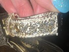 Fredericks of Hollywood Sexy Stiletto Shoes~Glittered Gold Glitter~ Sz 7~Read — photo 10