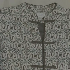 Cabernet Womens  Short Sleeve PJ Top Sleepwear Pink Brown Green Mandarin Collar