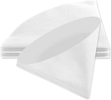 20 Pack 10 inch Deep Fryer Oil Filters, Non Woven Cooking Cones White 