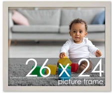 Photo Size Minimalist White Picture Frame - UV Acrylic, Backing, Hardware