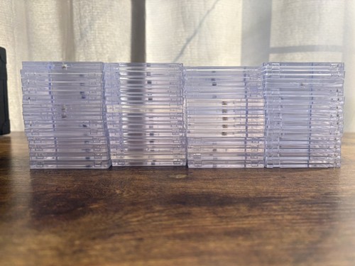 Lot of 50 Clear One Touch Magnetic Card Holders - Varying Sizes and Condition