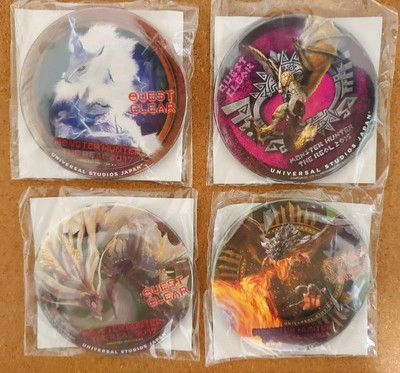 USJ Limited Monster Hunter Collectible The Real 4-Piece Pin Badge Japan New