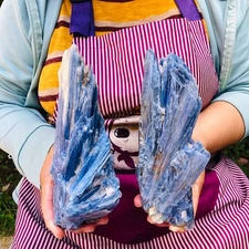 3.6LB 2pcs Natural Blue Kyanite Crystal Quartz Rough Mineral Specimen Healing