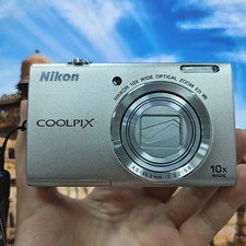 Nikon COOLPIX S6200 Digital Camera 16MP 10x Optical Zoom Silver English Tested