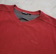 Rohan Microrib Jumper Men's Size XL Sleeve V-Neck Red Sweater Stowaway