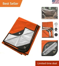 Orange Thermal Survival Blanket - Heavy Duty, Waterproof & Multi-Use, 60x82in