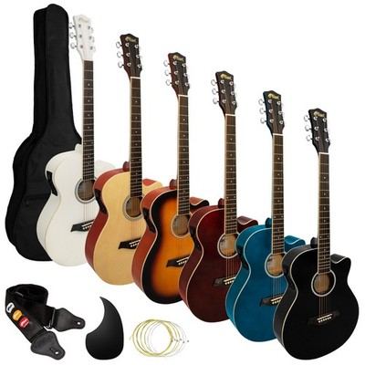 Tiger Elektro-Akustik-Gitarren-Pack für Anfänger mit 6 Monaten GRATIS Unterricht 