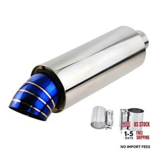 Blue Burned Tip Exhaust Muffler   2 Inlet, 3 Inlet   15.75"