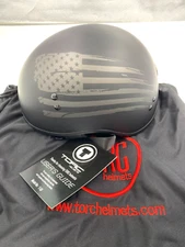 TORC T55 Spec-Op Half Helmet Flag Graphic Flat Black Size XS - T5515FG21