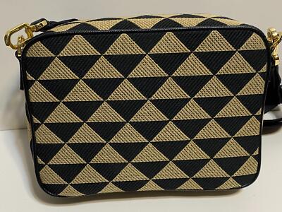 ★PRADA★Prada Symbole jacquard fabric micro bag★無料速達 Authentic PRADA Symbole Embroidered Jacquard Fabric Black
