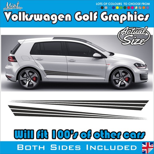 to fit Volkswagen VW GOLF 3 & 5 Door Side Stripes Decals Stickers Graphics 007 - Picture 1 of 4