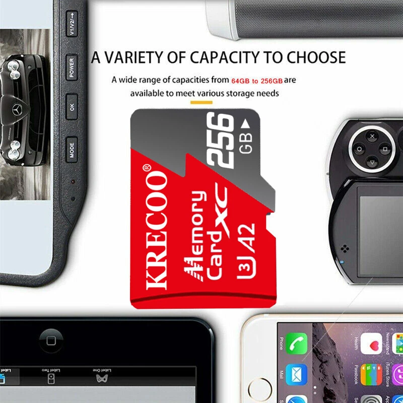 Micro SD Card 32GB 64GB 128GB 256GB 1TB 2TB Micro SD TF Memory Card Adapter lot - Image 2 of 4