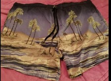 Vintage Catalina Island Wear Swim Trunks Mens 2XL Hawaiian Pattern 100 Nylon