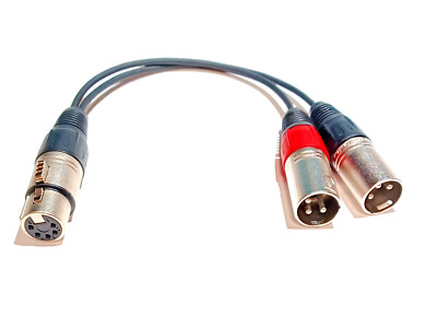 Adapter XLR 5pin STEREO - 2 x XLR 3pin MONO