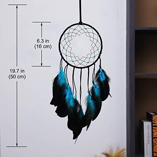 Dream Catcher with Bicolor Mesh, Handmade Dark Tone Dreamcatcher with Black - Afbeelding 5 van 7