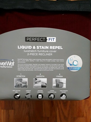 Perfect Fit Luxstretch 2 Piece Recliner Furniture Cover - Picture 4 of 5