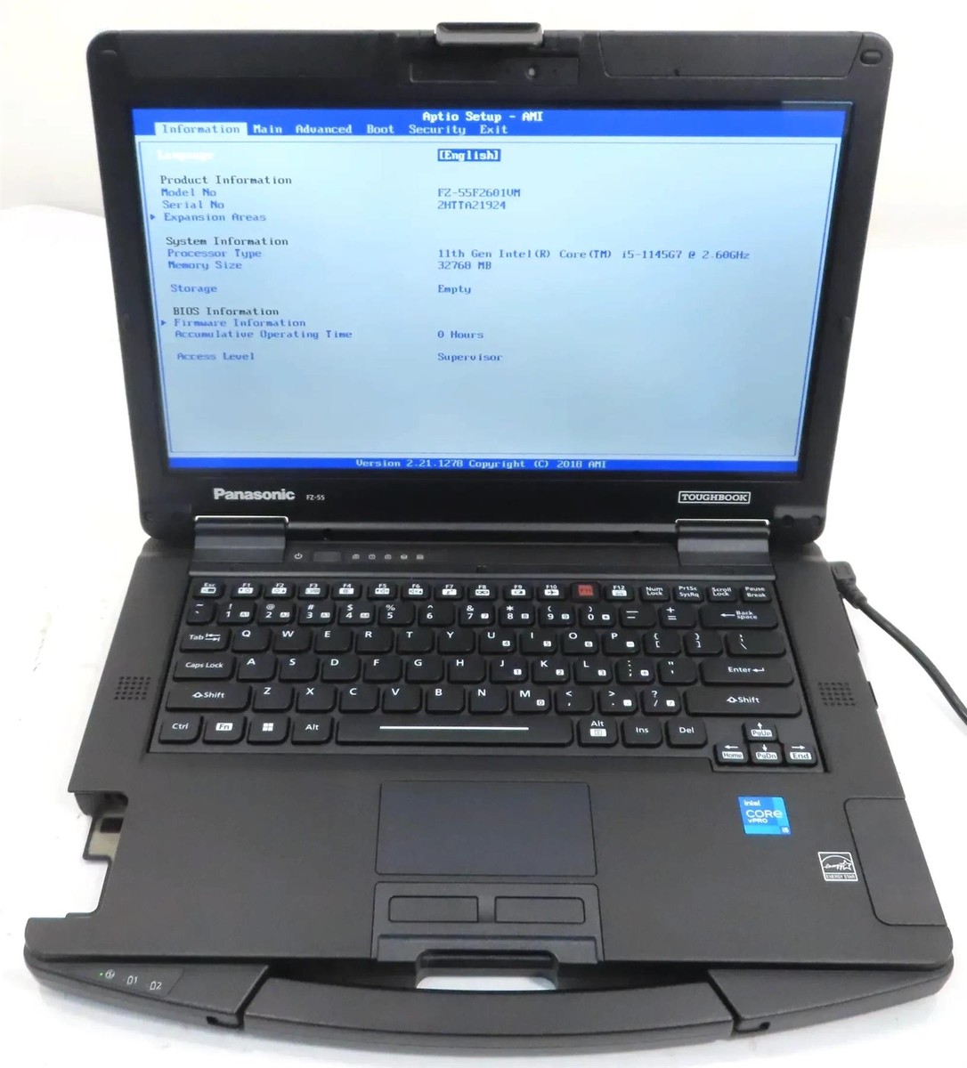 Panasonic Toughbook FZ-55 Core i5-1145G7 2.60GHz 32GB No SSD Panasonic Toughbook FZ-55 Core i5-1145G7 2.60GHz 32GB No SSD