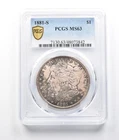 1881-S Morgan Silver Dollar MS63 PCGS Beautifully Toned *7981
