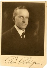Calvin Coolidge - Signed Vintage Photograph by Bain News Service