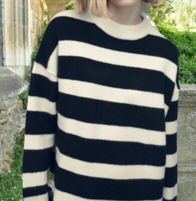 Womens Sweaters Zara Navy And White Striped Jumper Zara Australia