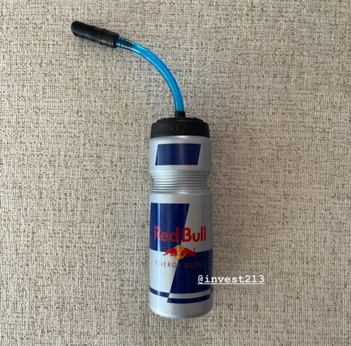 RED BULL ATHLETE ONLY WATER BOTTLE - BLUE TUBE - 24oz. RARE - F1 - CYCLING HAT