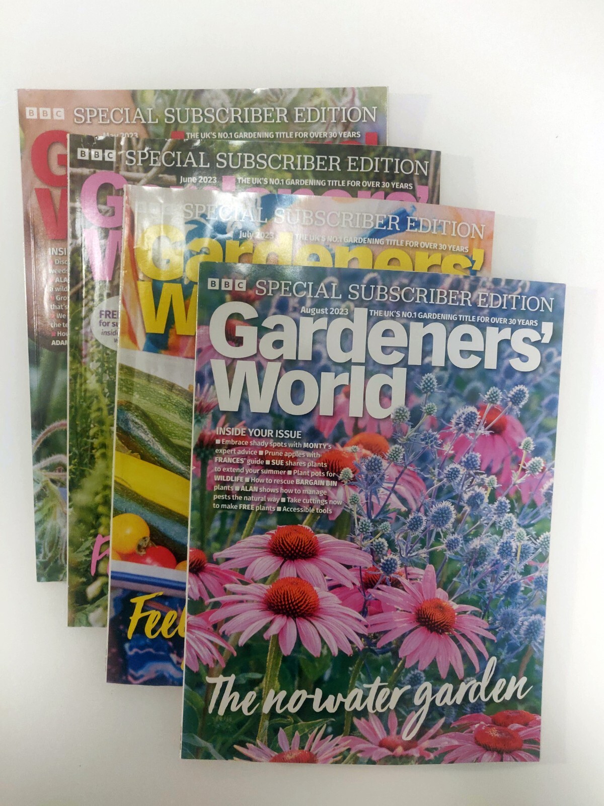 4 x Gardeners' World Magazines 2023 Summer Bundle - May to August 2023