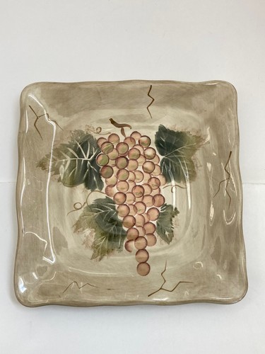 6 Cabernet Square Salad Plates Hand Painted Grapes by Tabletops Unlimited - Picture 11 of 17