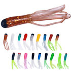 100Pcs Lot 1.9" Jigs Tube Crappie Fishing Lures Soft Fish Bait Rubber Skirt Bass