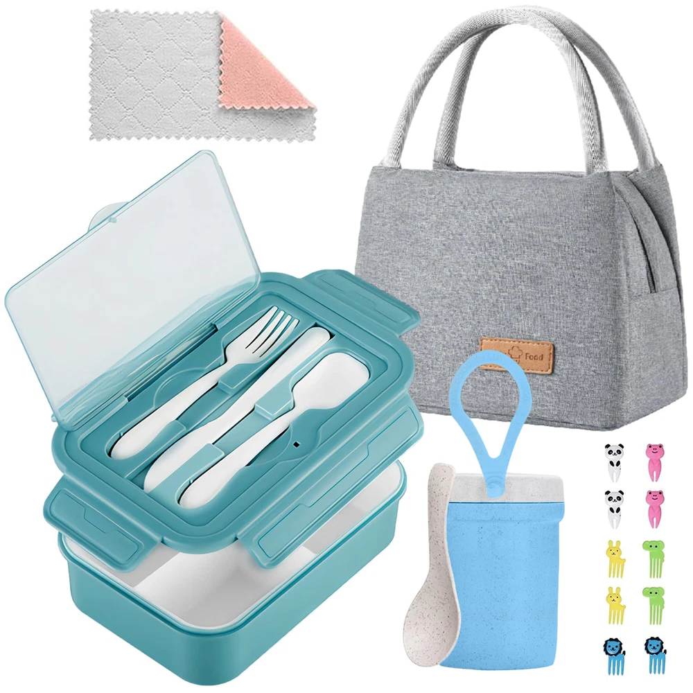 Bento Box Design Lunch Box Leak-proof Bento Lunch Box with Bag Utensils for Kids
