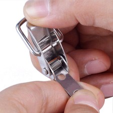 2  Stainless Steel Spring Loaded Latch Toggle Clamp Hasp Lock For Gift Chest Box