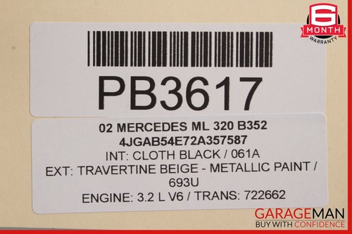 00-05 Mercedes W163 ML320 ML500 Front Left / Right Top Upper Seat Cushion Black - Picture 12 of 12