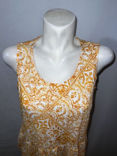 D&CO. Beach Dress Women's MP Orange White Floral Sleeveless Round Neck Maxi - Picture 2 of 6