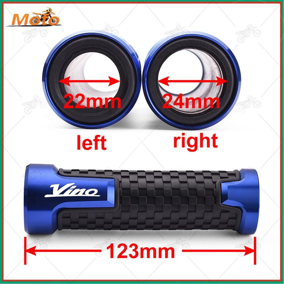 AZUL - EMPUÑADURA MANILLAR IZQUIERDA DERECHA UNIVERSAL 7/8" 22MM NUEVA PARA YAMAHA Vino 125 50 Foto 2 de 4