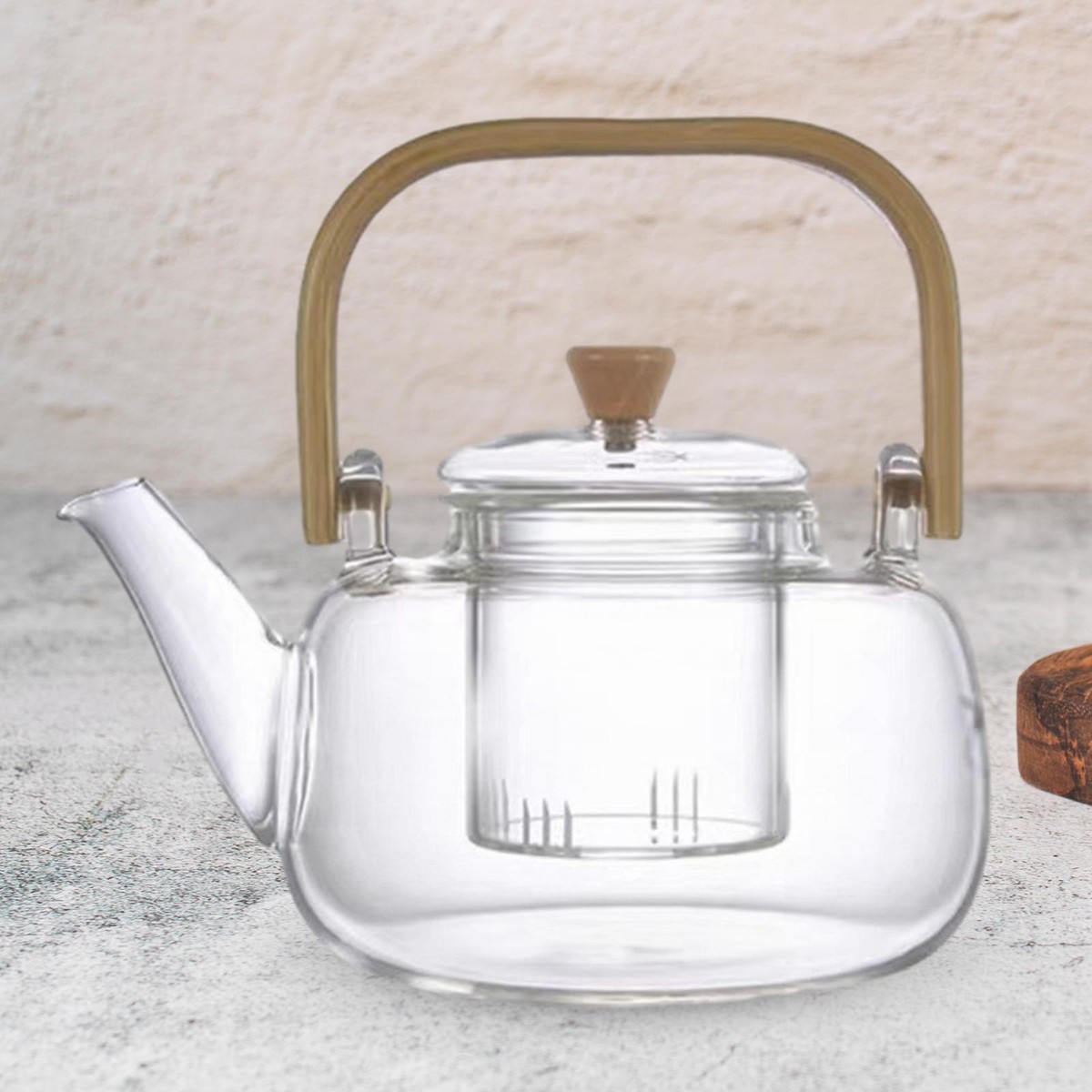 Glass Teapot Clear Stoves Boiled Tea with Strainer for Indoor