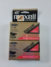 New Maxell Camcorder Video Tape Cassette 2 Pack HGX-Gold TC 30 Sealed