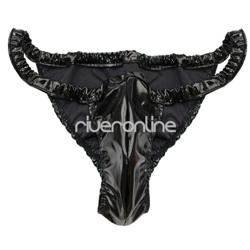 Männer Sexy Bikini Slips Wetlook Gummi Briefs Höschen String Tanga Unterhosen - Bild 8 von 10