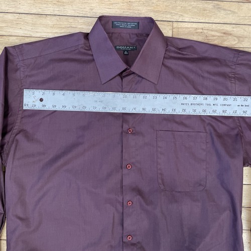 DOMANI PLATINUM Shirt Men 17 32/33 Vintage Single Needle Korea 90s Color Brown* - Picture 5 of 23