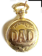 Details Quartz Full Hunter Pocket Watch "DAD" in 3-D Case