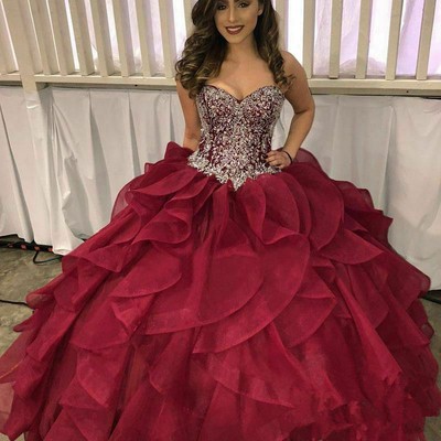 sweet 16 burgundy dresses