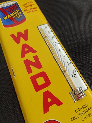 Vintage ANTIQUE WANDA THERMOMETER METAL GAS OIL CAN STATION ART SIGN ADVERTISING - Picture 3 of 19