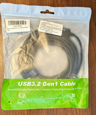 16ft Link Cable for Oculus Quest - Right Angle USB 3.2 Gen 1 USB-C to USB-A